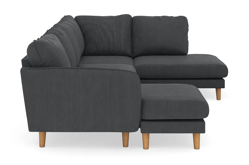 Trend Lyx 4-sits Högervänd U-formad Soffa med Divan och Schäslong i Manchester - Mörkgrå - Möbler - Soffa - U-soffa
