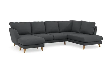 Trend Lyx 4-sits Högervänd U-formad Soffa med Divan och Schäslong i Manchester - Mörkgrå - Möbler - Soffa - U-soffa