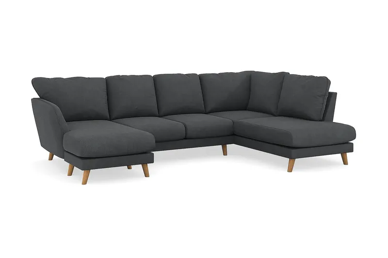 Trend Lyx 4-sits Högervänd U-formad Soffa med Divan och Schäslong i Manchester - Mörkgrå - Möbler - Soffa - U-soffa