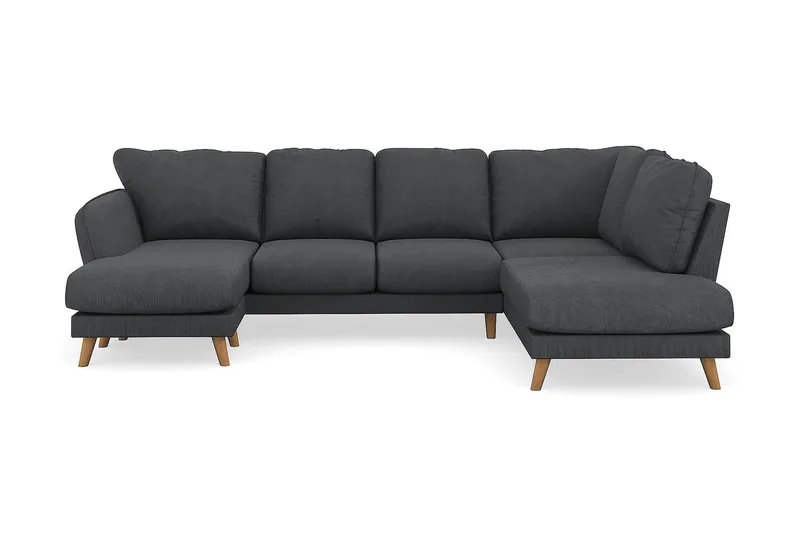 Trend Lyx 4-sits Högervänd U-formad Soffa med Divan och Schäslong i Manchester - Mörkgrå - Möbler - Soffa - U-soffa