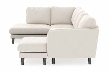Trend Lyx 4-sits Högervänd U-formad Soffa med Divan och Schäslong i Sammet - Krämvit - Möbler - Soffa - U-soffa