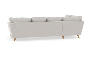 Trend Lyx 4-sits Högervänd U-formad Soffa med Divan och Schäslong i Sammet - Krämvit - Möbler - Soffa - U-soffa