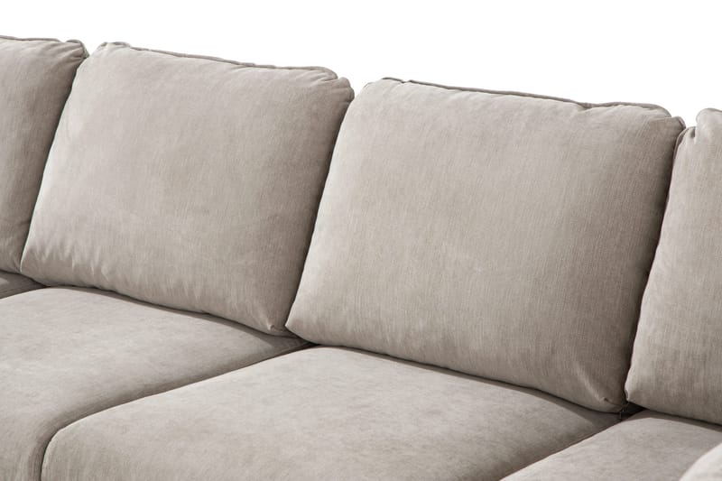 Trend Lyx 4-sits Högervänd U-formad Soffa med Divan och Schäslong i Tyg - Beige - Möbler - Soffa - U-soffa