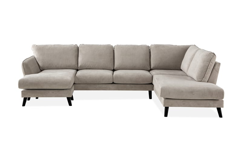 Trend Lyx 4-sits Högervänd U-formad Soffa med Divan och Schäslong i Tyg - Beige - Möbler - Soffa - U-soffa
