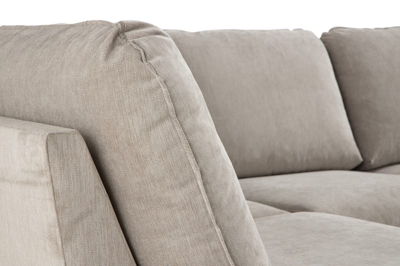 Trend Lyx 4-sits Högervänd U-formad Soffa med Divan och Schäslong i Tyg - Beige - Möbler - Soffa - U-soffa