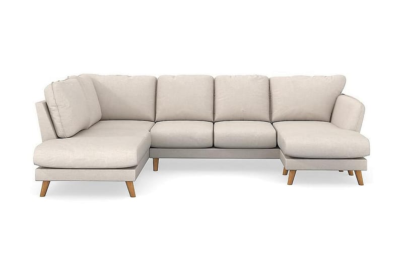 Trend Lyx 4-sits Högervänd U-formad Soffa med Divan och Schäslong i Tyg - Beige - Möbler - Soffa - U-soffa