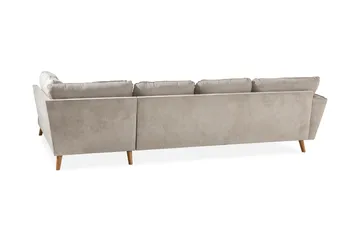 Trend Lyx 4-sits Högervänd U-formad Soffa med Divan och Schäslong i Tyg - Beige - Möbler - Soffa - U-soffa