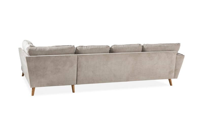Trend Lyx 4-sits Högervänd U-formad Soffa med Divan och Schäslong i Tyg - Beige - Möbler - Soffa - U-soffa