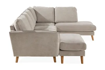 Trend Lyx 4-sits Högervänd U-formad Soffa med Divan och Schäslong i Tyg - Beige - Möbler - Soffa - U-soffa