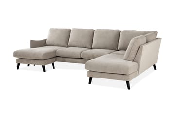 Trend Lyx 4-sits Högervänd U-formad Soffa med Divan och Schäslong i Tyg - Beige - Möbler - Soffa - U-soffa