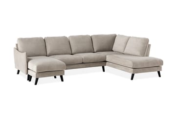 Trend Lyx 4-sits Högervänd U-formad Soffa med Divan och Schäslong i Tyg - Beige - Möbler - Soffa - U-soffa