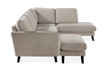 Trend Lyx 4-sits Högervänd U-formad Soffa med Divan och Schäslong i Tyg - Beige - Möbler - Soffa - U-soffa
