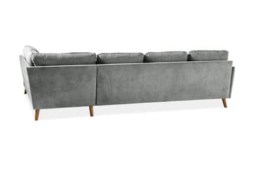 Trend Lyx 4-sits Högervänd U-formad Soffa med Divan och Schäslong i Tyg - Grå - Möbler - Soffa - U-soffa