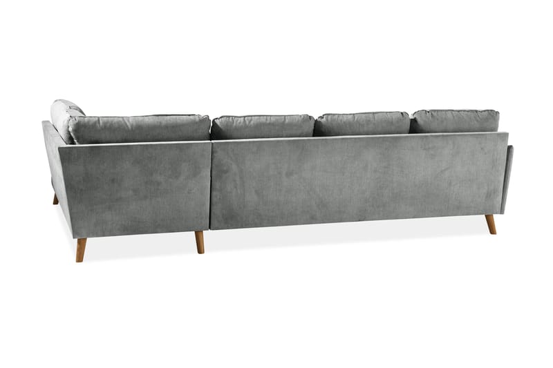 Trend Lyx 4-sits Högervänd U-formad Soffa med Divan och Schäslong i Tyg - Grå - Möbler - Soffa - U-soffa