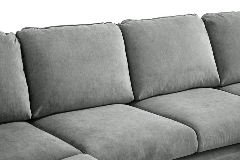 Trend Lyx 4-sits Högervänd U-formad Soffa med Divan och Schäslong i Tyg - Grå - Möbler - Soffa - U-soffa