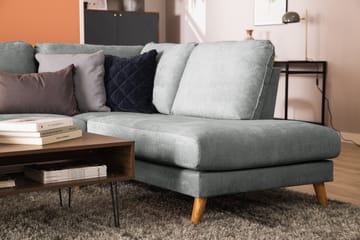 Trend Lyx 4-sits Högervänd U-formad Soffa med Divan och Schäslong i Tyg - Grå - Möbler - Soffa - U-soffa