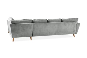 Trend Lyx 4-sits Högervänd U-formad Soffa med Divan och Schäslong i Tyg - Grå - Möbler - Soffa - U-soffa
