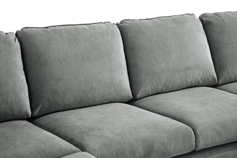 Trend Lyx 4-sits Högervänd U-formad Soffa med Divan och Schäslong i Tyg - Grå - Möbler - Soffa - U-soffa