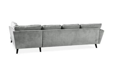 Trend Lyx 4-sits Högervänd U-formad Soffa med Divan och Schäslong i Tyg - Grå - Möbler - Soffa - U-soffa