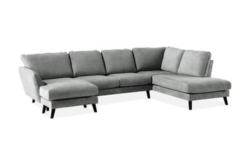 Trend Lyx 4-sits Högervänd U-formad Soffa med Divan och Schäslong i Tyg - Grå - Möbler - Soffa - U-soffa