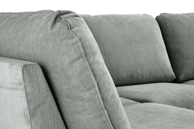 Trend Lyx 4-sits Högervänd U-formad Soffa med Divan och Schäslong i Tyg - Grå - Möbler - Soffa - U-soffa