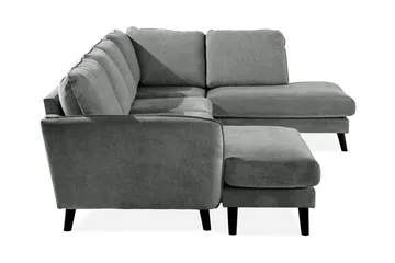 Trend Lyx 4-sits Högervänd U-formad Soffa med Divan och Schäslong i Tyg - Grå - Möbler - Soffa - U-soffa