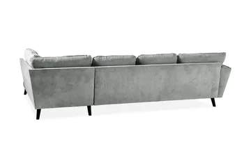Trend Lyx 4-sits Högervänd U-formad Soffa med Divan och Schäslong i Tyg - Grå - Möbler - Soffa - U-soffa