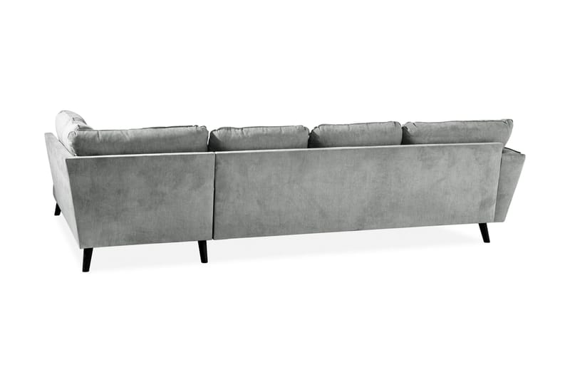 Trend Lyx 4-sits Högervänd U-formad Soffa med Divan och Schäslong i Tyg - Grå - Möbler - Soffa - U-soffa