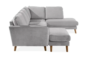 Trend Lyx 4-sits Högervänd U-formad Soffa med Divan och Schäslong i Tyg - Ljusgrå - Möbler - Soffa - U-soffa
