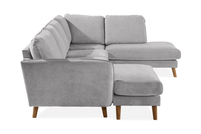 Trend Lyx 4-sits Högervänd U-formad Soffa med Divan och Schäslong i Tyg - Ljusgrå - Möbler - Soffa - U-soffa