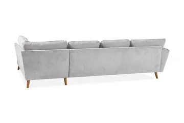 Trend Lyx 4-sits Högervänd U-formad Soffa med Divan och Schäslong i Tyg - Ljusgrå - Möbler - Soffa - U-soffa