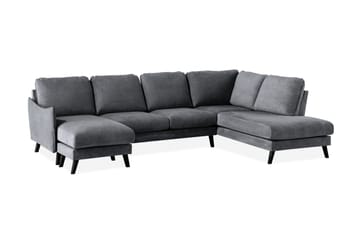 Trend Lyx 4-sits Högervänd U-formad Soffa med Divan och Schäslong i Tyg - Mörkgrå - Möbler - Soffa - U-soffa