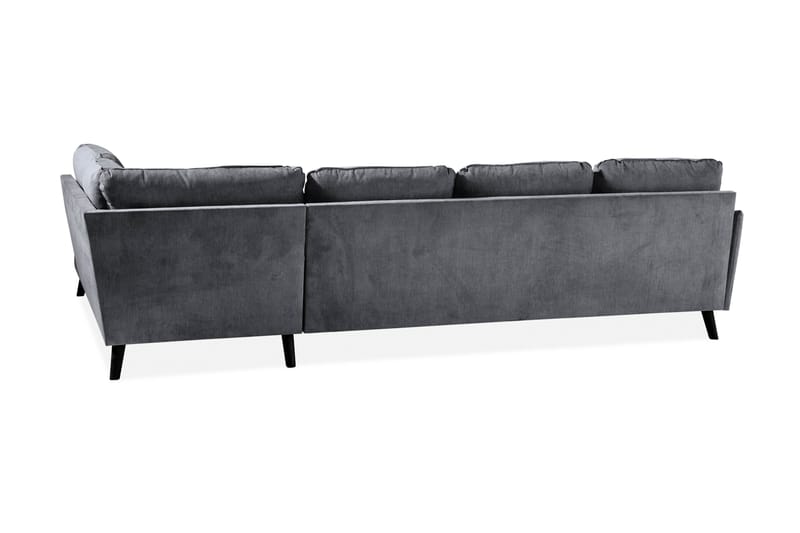 Trend Lyx 4-sits Högervänd U-formad Soffa med Divan och Schäslong i Tyg - Mörkgrå - Möbler - Soffa - U-soffa