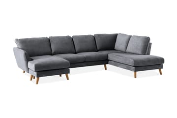 Trend Lyx 4-sits Högervänd U-formad Soffa med Divan och Schäslong i Tyg - Mörkgrå - Möbler - Soffa - U-soffa