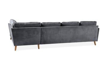 Trend Lyx 4-sits Högervänd U-formad Soffa med Divan och Schäslong i Tyg - Mörkgrå - Möbler - Soffa - U-soffa