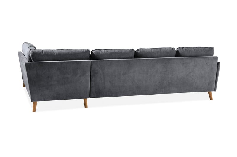 Trend Lyx 4-sits Högervänd U-formad Soffa med Divan och Schäslong i Tyg - Mörkgrå - Möbler - Soffa - U-soffa