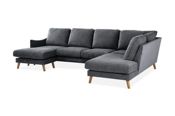 Trend Lyx 4-sits Högervänd U-formad Soffa med Divan och Schäslong i Tyg - M�örkgrå - Möbler - Soffa - U-soffa
