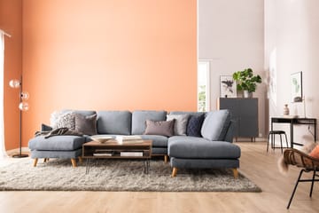 Trend Lyx 4-sits Högervänd U-formad Soffa med Divan och Schäslong i Tyg - Mörkgrå - Möbler - Soffa - U-soffa