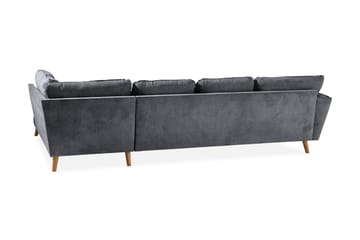 Trend Lyx 4-sits Högervänd U-formad Soffa med Divan och Schäslong i Tyg - Mörkgrå - Möbler - Soffa - U-soffa
