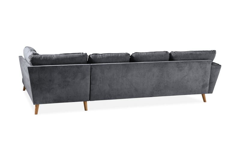 Trend Lyx 4-sits Högervänd U-formad Soffa med Divan och Schäslong i Tyg - Mörkgrå - Möbler - Soffa - U-soffa