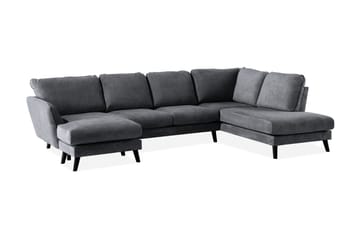 Trend Lyx 4-sits Högervänd U-formad Soffa med Divan och Schäslong i Tyg - Mörkgrå - Möbler - Soffa - U-soffa
