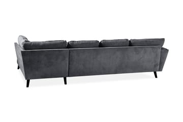 Trend Lyx 4-sits Högervänd U-formad Soffa med Divan och Schäslong i Tyg - Mörkgrå - Möbler - Soffa - U-soffa