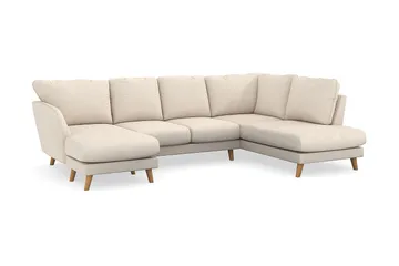 Trend Lyx 4-sits Vänstervänd U-formad Soffa med Divan och Schäslong i Manchester - Beige - Möbler - Soffa - U-soffa