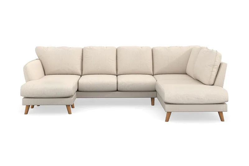 Trend Lyx 4-sits Vänstervänd U-formad Soffa med Divan och Schäslong i Manchester, Beige