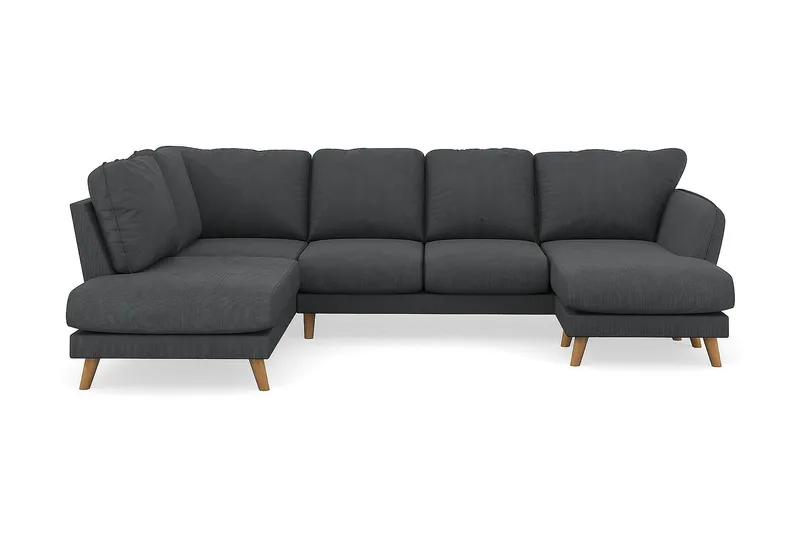 Trend Lyx 4-sits Vänstervänd U-formad Soffa med Divan och Schäslong i Manchester - Mörkgrå - Möbler - Soffa - U-soffa