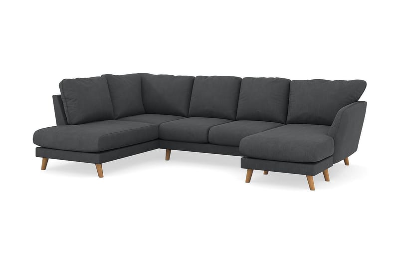 Trend Lyx 4-sits Vänstervänd U-formad Soffa med Divan och Schäslong i Manchester - Mörkgrå - Möbler - Soffa - U-soffa