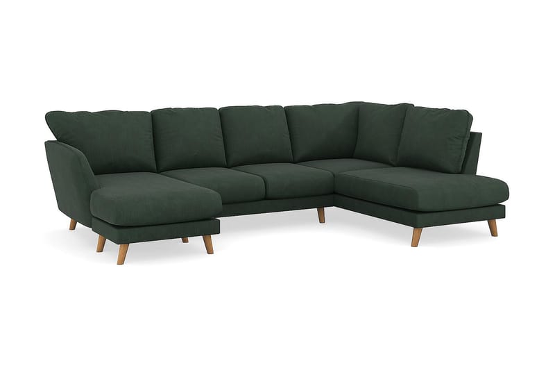 Trend Lyx 4-sits Vänstervänd U-formad Soffa med Divan och Schäslong i Manchester - Mörkgrön - Möbler - Soffa - U-soffa