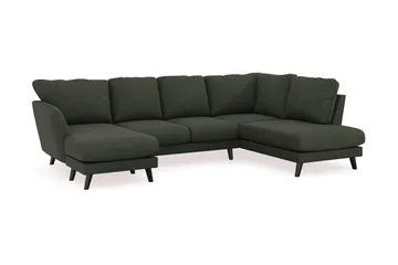 Trend Lyx 4-sits Vänstervänd U-formad Soffa med Divan och Schäslong i Manchester - Mörkgrön - Möbler - Soffa - Divansoffa & schäslongsoffa - 4 sits soffa med divan