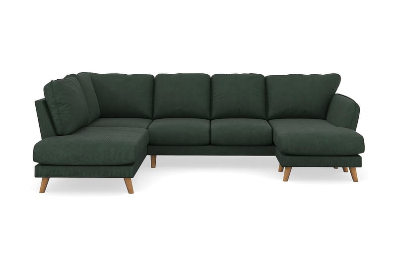 Trend Lyx 4-sits Vänstervänd U-formad Soffa med Divan och Schäslong i Manchester - Mörkgrön - Möbler - Soffa - U-soffa