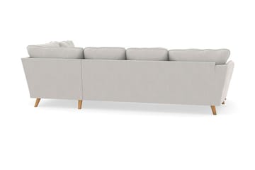 Trend Lyx 4-sits Vänstervänd U-formad Soffa med Divan och Schäslong i Sammet - Krämvit - Möbler - Soffa - U-soffa